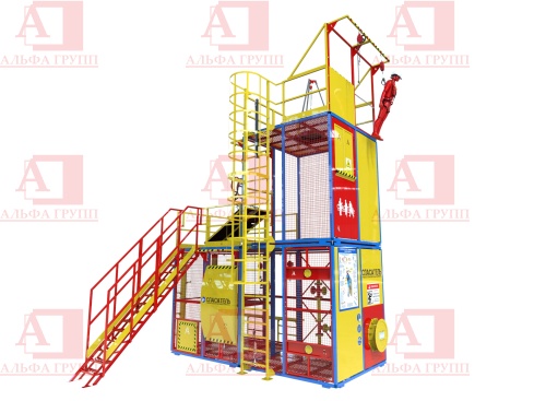 Учебно-тренировочный полигон СПАСАТЕЛЬ ПС15-02-5-03 от АЛЬФА ГРУПП для практических занятий на высоте и в замкнутом пространстве с применением средств индивидуальной защиты и стационарных анкерных систем.  